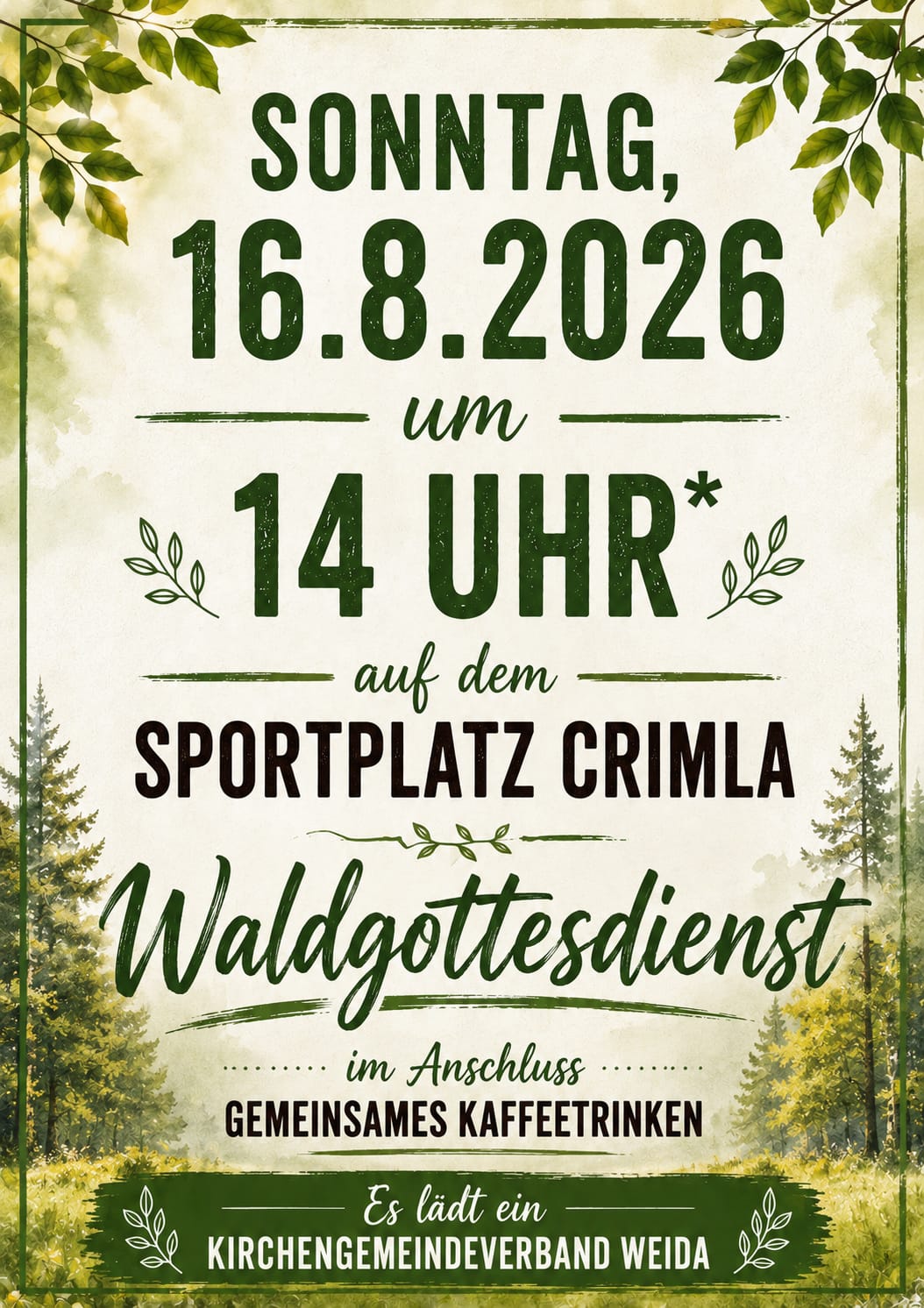Waldgottesdienst in Crimla